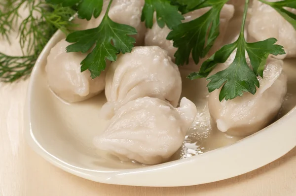 Meat dumplings (pelmeni) — Stock Photo, Image