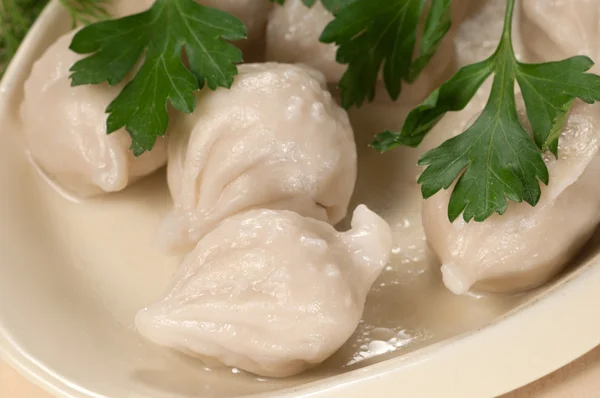 Meat dumplings (pelmeni) — Stock Photo, Image