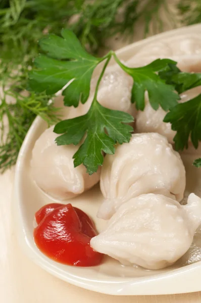 Kött dumplings (pelmeni) — Stockfoto