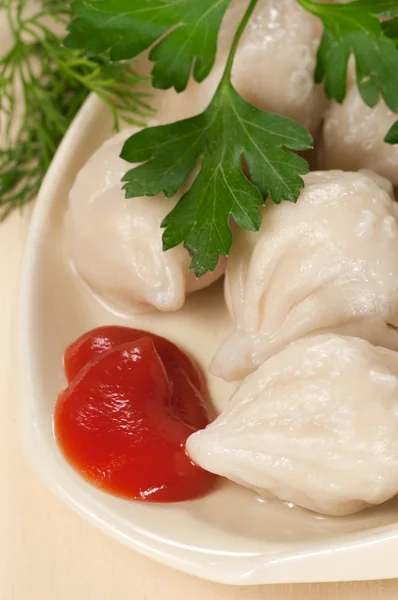 Kött dumplings (pelmeni) — Stockfoto