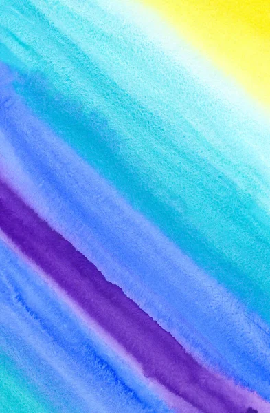 Djupblå Och Lavendel Abstrakt Akvarell Bakgrund Blöt Färg Penseldrag Utstryk — Stockfoto