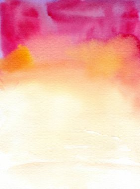 Parlak pembe ve turuncu soyut suluboya arkaplan.