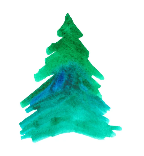 Arbre de Noël coloré aquarelle — Photo