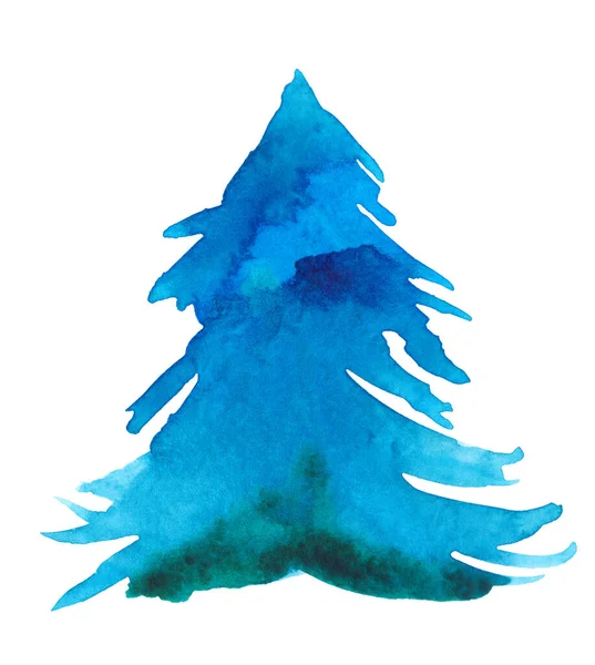 Arbre de Noël coloré aquarelle — Photo