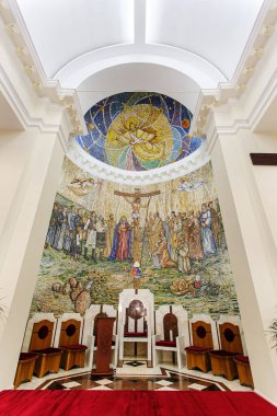 The beautiful interior of Catholic church in Chisinau, Moldova.