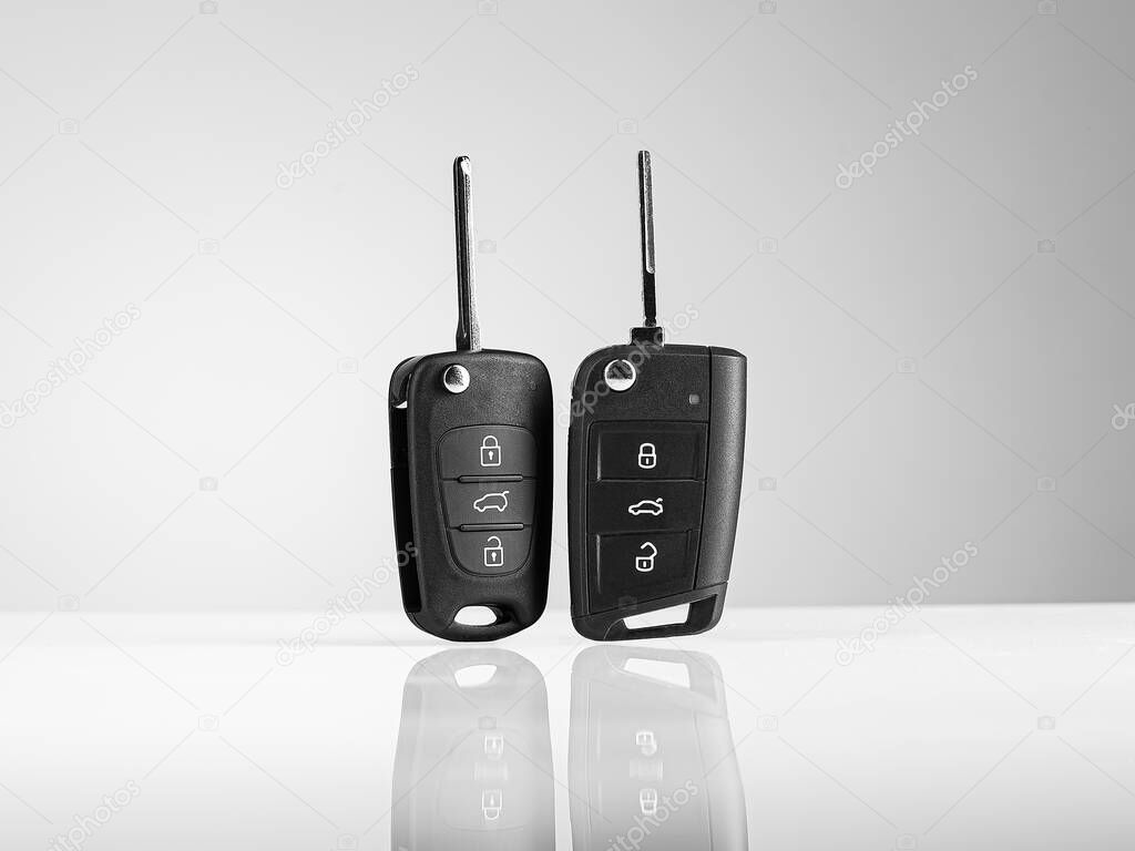 Remote car keys isolated on white background