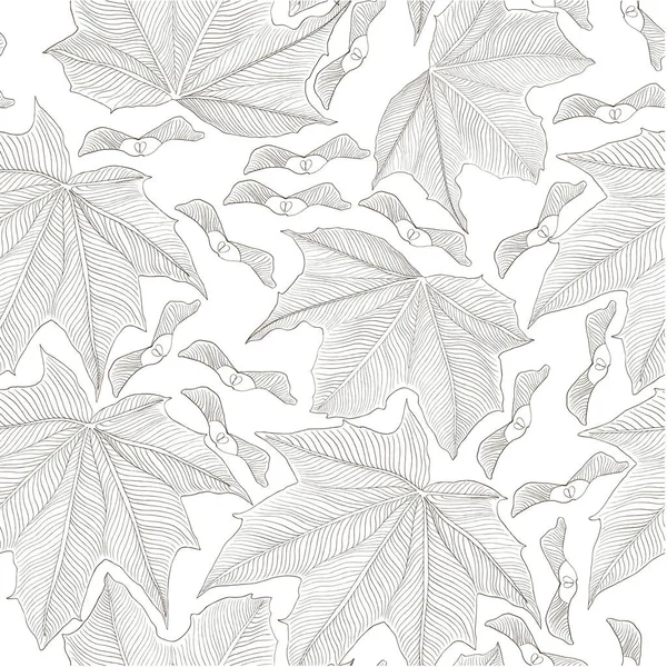 Akçaağaç yaprağı pürüzsüz desen, vektör illüstrasyonu.