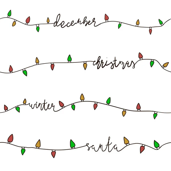 Harflerle süslenmiş kusursuz Noel ışıkları deseni.