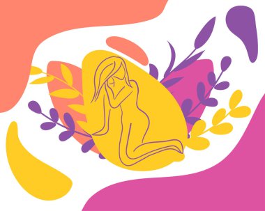 Soyut arkaplanda yalancı kadın silueti.