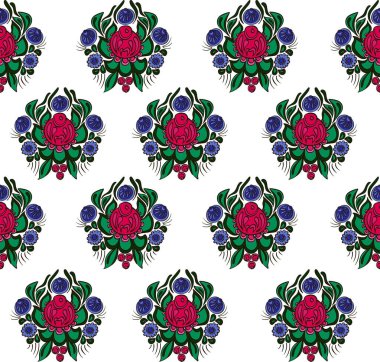 Rus geleneksel Gordets resimleriyle kusursuz bir tasvir..