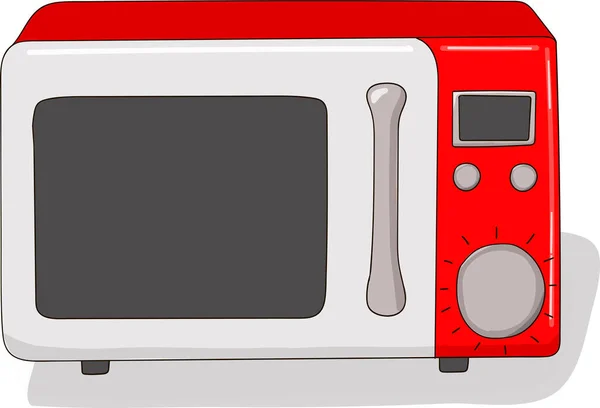 Kırmızı mikrodalga, çizgi film stili vektör çizimi