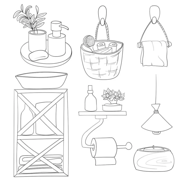 Tuvalet el çizimi İskandinav tarzı elementler