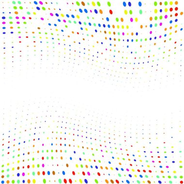 Beyaz arkaplanda renkli noktalar olan desen