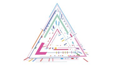 Beyaz arkaplanda soyut üçgen