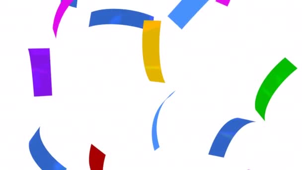 Dynamiczne Kolorowe Wstążki Białym Tle — Wideo stockowe