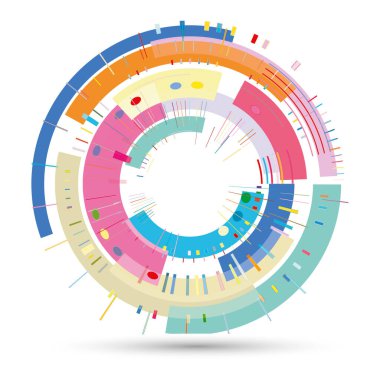 Beyaz yüzeyde renkli daireler