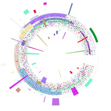 Renkli geometrik şekiller çemberi