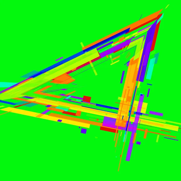 Triangle Colorful Lines Green Background —  Fotos de Stock