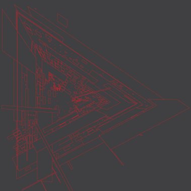 Kırmızı çizgileri olan soyut teknoloji arkaplanı