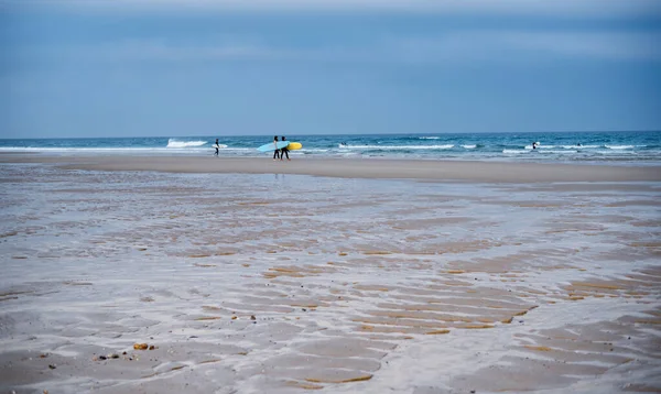 Surfers Coast Atlantic Ocean France Landes — Stock Photo, Image