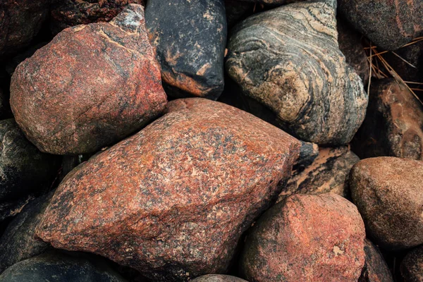 Natur Bakgrund Stenar Och Stenar Stranden Hav Stenar Närbild — Stockfoto