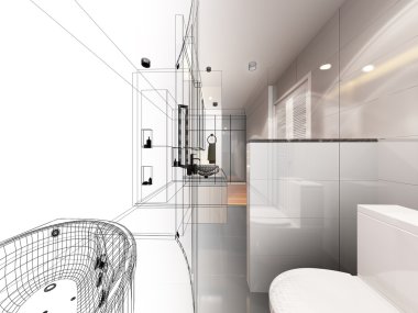 Soyut kroki tasarım iç banyo