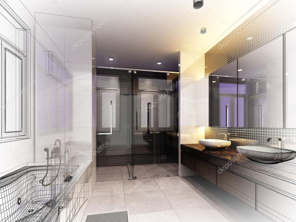 3d rendering of interior bathroom