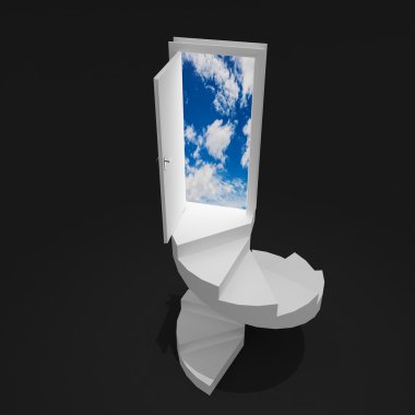 sihirli kapı, yatay 3d arkasında açılış kapı 