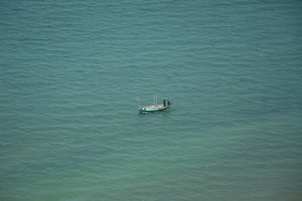 Aerial view of a fishing boat in the sea — Stock Photo, Image