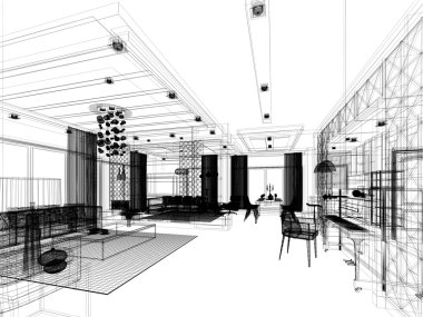 yaşayan, 3dwire kare render tasarım kroki 