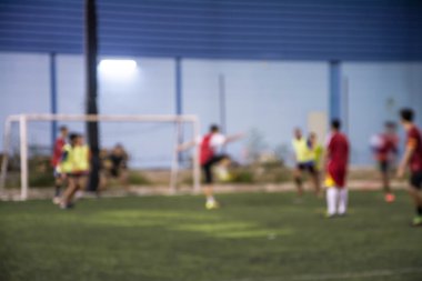 Bir futbol sahası, kullanım için arka plan bulanık görüntü.