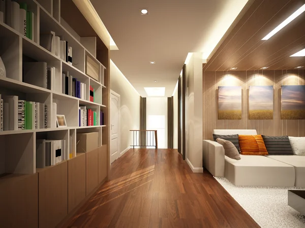 3D vykreslování obývacího pokoje — Stock fotografie