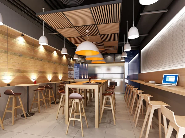 3D render iç Restaurant 