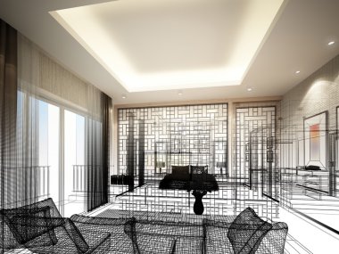 yaşayan, 3dwire kare render tasarım kroki