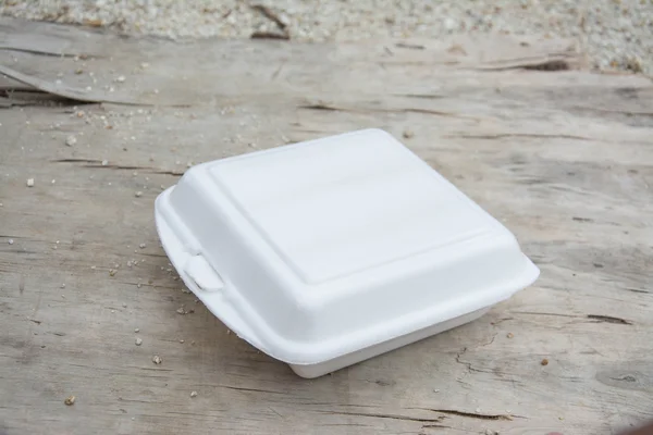 Caja de espuma blanca para alimentos — Foto de Stock
