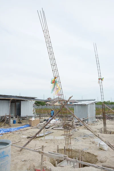 Groundbreaking ceremony for home building in Thailand — Stock Photo, Image