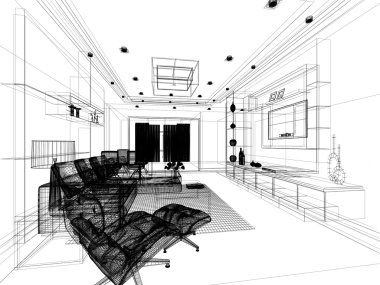 yaşayan, 3B tel çerçeve oluşturma Tasarım kroki