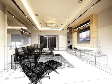 yaşayan, 3B tel çerçeve oluşturma Tasarım kroki