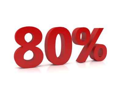 yüzde 80'i sembolü, 3d render