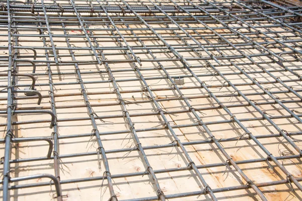 wire mesh steel on floor at construction site