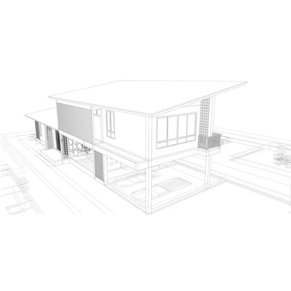 Sketch Design House Vector Διάνυσμα — Διανυσματικό Αρχείο