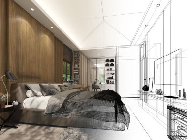 Oturma odasının tasarımı, 3D görüntüleme