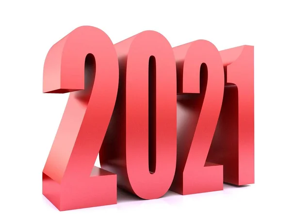 New Year 2021 Rendering White Black Ground — Stock Photo, Image