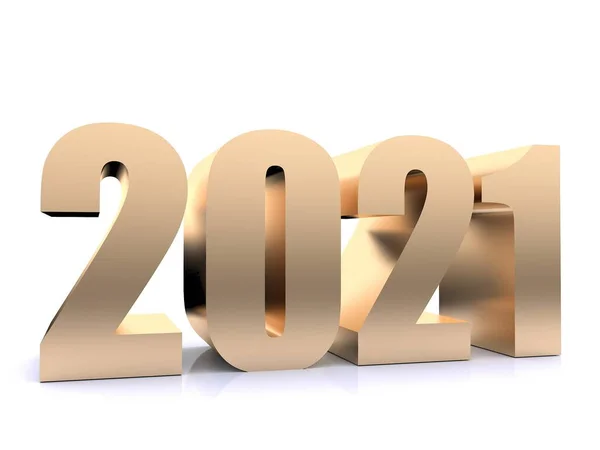 New Year 2021 Rendering White Black Ground — Stock Photo, Image