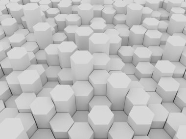 Altıgen arkaplanının 3d görüntülenmesi