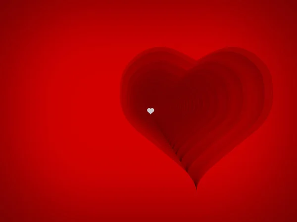 Рендеринг Сердца Красном Фоне — стоковое фото