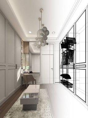 çizim tasarımı iç dolap, 3d oluşturma