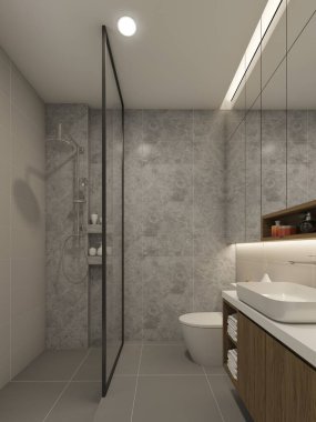 Banyo iç tasarımı. 3d oluşturma
