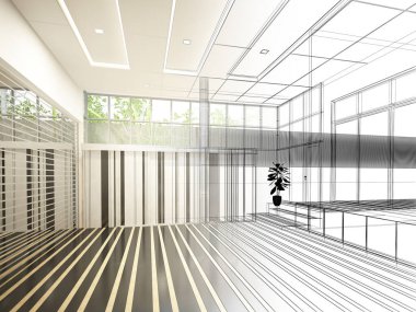 dahili salonun tasarımı, 3D görüntüleme