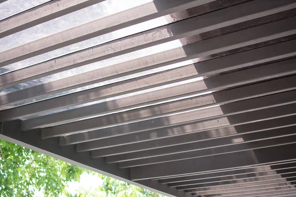 Lath Black Steel Roof — Stock Photo, Image